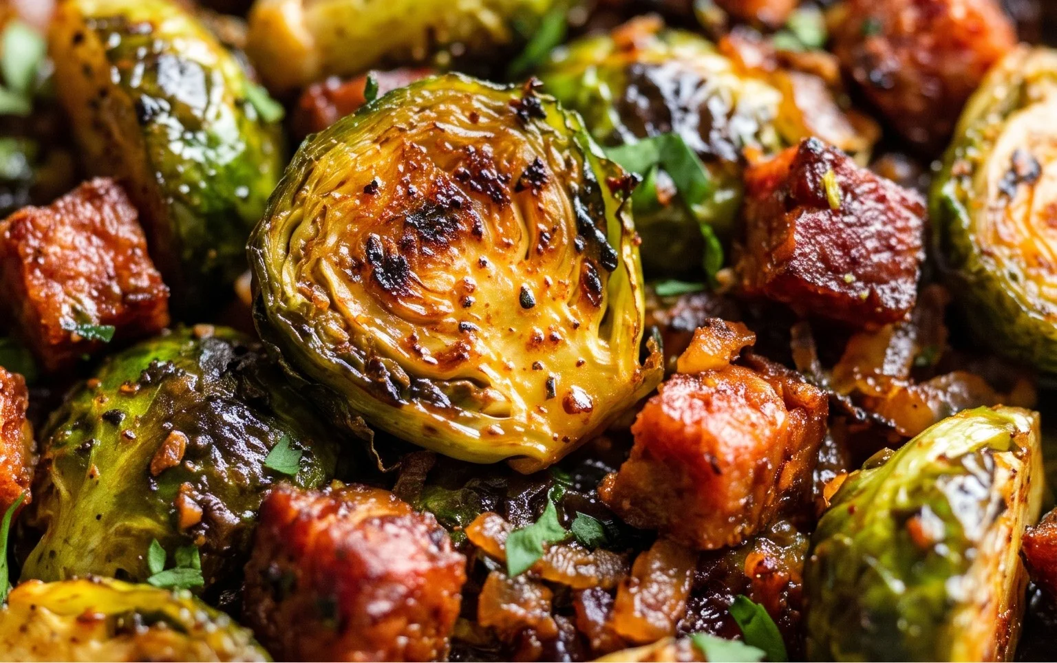 Choux de Bruxelles au beef chorizo