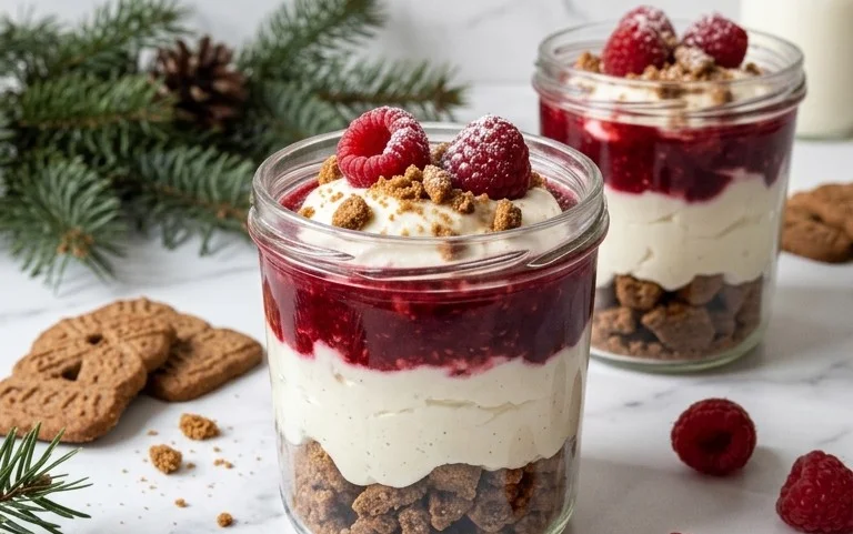 Spekulatius Dessert mit Himbeeren – Nachtisch zu Weihnachten