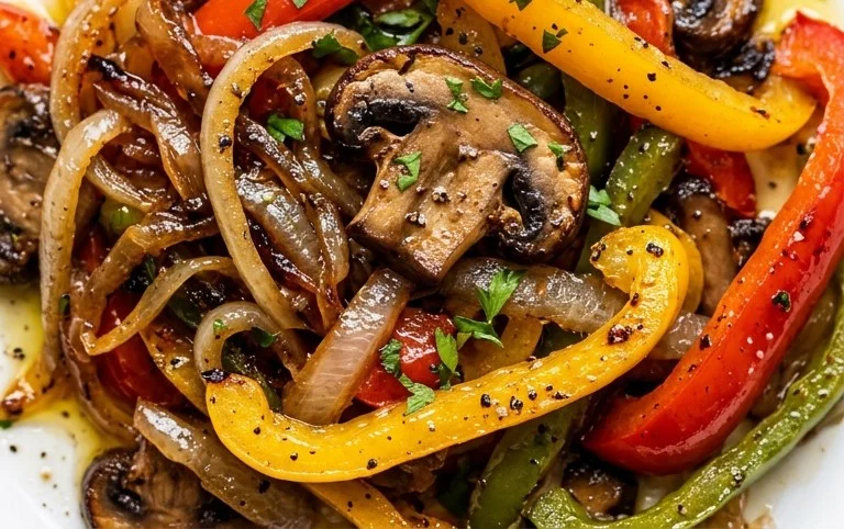 Sautéed Peppers, Mushrooms and Onions